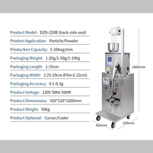 Machine à emballer automatique DZD-220B de perle de haricot de <span class=keywords><strong>grain</strong></span> de poudre d'emballage de sachet de thé de petite poche - Product Image 2