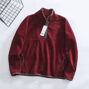Wholesale <strong>Half</strong> Zip Warm Soft High Street High Quality Polar Fleece <strong>Jacket</strong> Hiking Sport Stand Loose <strong>Jacket</strong> for Men Winter - Product Image 4