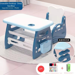 Table et chaises d'enfants VSUCH, table de salle à manger et d'étude de luxe pour enfants, en plastique coloré, sécuritaire, pour salon, maternelle, école préscolaire - Product Image 3