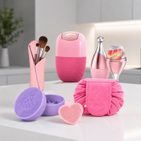 OEM ODM Kit de beauté en silicone, comprenant pinceaux et houppettes de maquillage, sacs de rangement, boîte cadeau personnalisée, collection d'accessoires de maquillage et de soins de la peau Ice