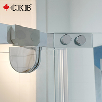 Cabine de douche pivotante semi-cerclée en aluminium CKB Modern Straight Freestanding avec verre trempé Neo Angle