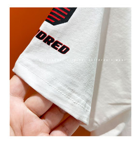 <span class=keywords><strong>T</strong></span>-<span class=keywords><strong>shirt</strong></span> a maniche corte in cotone stile coreano 2026 per ragazzi, top bianchi freschi, età 8+, abbigliamento casual per bambini - Product Image 6