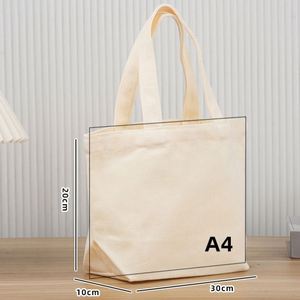 Sac fourre-tout en toile vierge de haute qualité pour femme, grande capacité, 40*30*10cm, avec longue poignée - Sac de yoga portable pour usage quotidien - Product Image 2