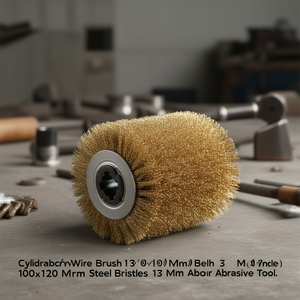 แปรงลวดทรงกระบอก 100x120 มม. ขนแปรงเหล็ก 13 มม. อาร์เบอร์ เครื่องมือขัดถู - Product Image 3