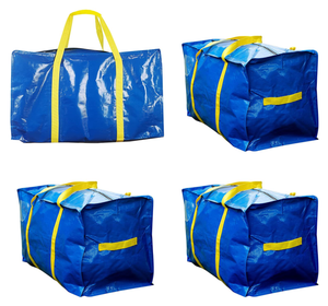 Heavy Duty Long Handle Waterproof Moving pp Woven Fabric Storage Bag With Zipper