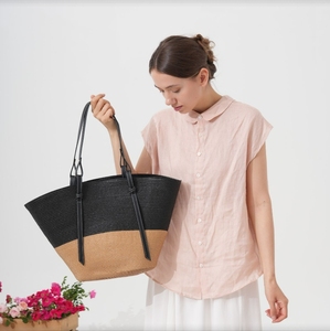 Usine directe en gros personnalisé extérieur à la mode été paille tissé panier sac fourre-tout ouvert poche bandoulière plage - Product Image 2