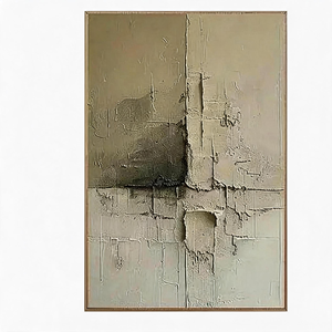 Affiche sur toile rustique Wabi Sabi en relief, texture épaisse, neutre, sans cadre, pour décoration murale <span class=keywords><strong>de</strong></span> bureau - Product Image 1