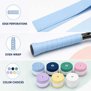 Cinta <span class=keywords><strong>de</strong></span> Agarre <span class=keywords><strong>de</strong></span> Poliuretano Laminado Perforado en Tonos <span class=keywords><strong>Pastel</strong></span> para Raquetas <span class=keywords><strong>de</strong></span> Tenis <span class=keywords><strong>de</strong></span> Mesa y Pesca, Absorbente <span class=keywords><strong>de</strong></span> Sudor, Antideslizante, Vitaspace - Product Image 2