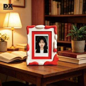 Cadres photo en résine DX Designs 4x6 et 5x7 pouces, mignons rouges et blancs, style crème <span class=keywords><strong>3D</strong></span> Kawaii pour <span class=keywords><strong>Polaroid</strong></span> et décoration de chambre d'enfant - Product Image 5