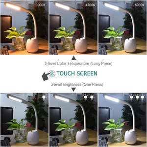 Lâmpada de mesa recarregável com suporte de caneta, luz de mudança de cor, lâmpada de mesa de cabeceira para quarto, quarto - Product Image 2