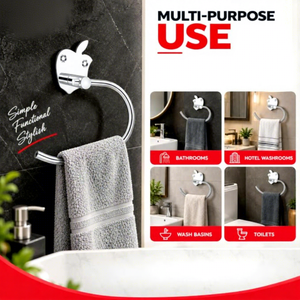 Porte-serviettes mural moderne avec design pomme pour salle de bain - Product Image 3