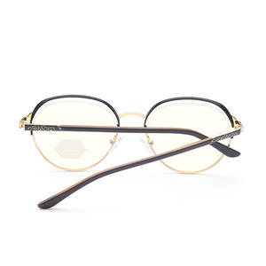 Nouvelles lunettes anti-lumière bleue pour femmes, monture ovale complète, style or noir métal incrusté de diamants, 5117 - Product Image 4