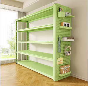 Étagère de rangement perforée multi-niveaux en acrylique pré-assemblée, robuste et réglable, pour la maison et le balcon - Product Image 1