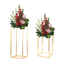 Vases de centre de table de mariage JHMJ, cadre en métal doré moderne, hauteur réglable, arrangements floraux DIY pour décorations de mariage