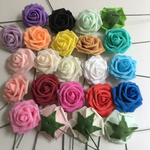 Fleur en mousse <span class=keywords><strong>de</strong></span> 8cm en gros Tête <span class=keywords><strong>de</strong></span> fleur <span class=keywords><strong>de</strong></span> rose en mousse PE avec tige en fer pour décoration Fleur artificielle - Product Image 1
