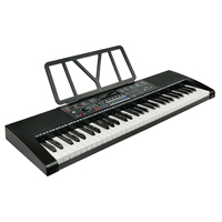 61-Key Black Electric Piano Stand Plastic Toy Keyboard for Beginners Children's Multi-Function Electronic Organ Gift