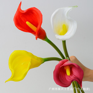 Fleur artificielle Calla Lily Pu à longue tige, grande fleur décorative à tige unique, toucher réaliste, pour mariage et décoration intérieure - Product Image 4