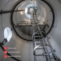 Tour en acier pour énergie éolienne, structure en acier pour support de turbine éolienne, projet de construction d'énergie renouvelable sur mesure