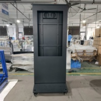 Kiosque numérique portable en métal découpé au laser sur mesure, 75 pouces, pour l'extérieur, sur pied