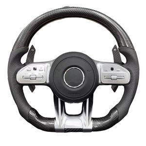 Volant de voiture personnalisé en cuir et fibre de carbone noire pour AMG E260 E200 E300 E320 E350 Glc63 W211 W212 W213 - Product Image 4