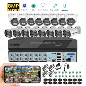 Hongglobal 8MP 16 kênh ngoài trời surveil AHD Analog tầm nhìn ban đêm <span class=keywords><strong>DVR</strong></span> Set Camera nhà CCTV Kit không dây an ninh Hệ thống camera - Product Image 1
