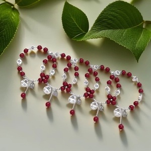 999 Pure <b>Silver</b> Cinnabar Bracelet With Tassel <b>Charm</b> For Everyday Wear Unisex Jewelry Natural Stone Red Beads Lucky Bag Design - Product Image 5