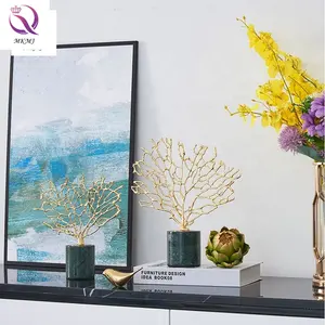 Nordic Light Luxury Metal Home Decoration Crafts Golden Coral Tree For Living Room Model Room Porch Cabinet Decoration