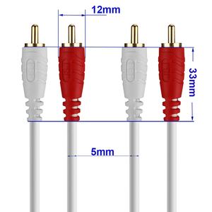 Cable de audio 2RCA macho a macho para audiófilo HiFi para controlador de <span class=keywords><strong>DJ</strong></span> Cine en Casa amplificador Hi-Fi barra de sonido - Product Image 3