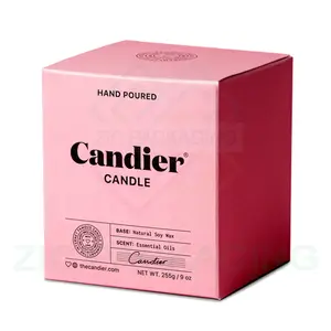 무료 디자인 귀여운 핑크 사용자 정의 캔들 박스 포장 접는 판지 종이 캔들 포장 상자