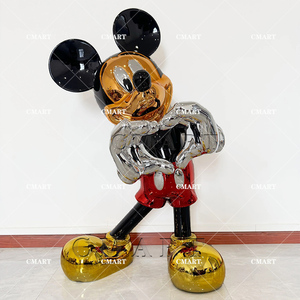 Precio de Fábrica: Escultura Cromada de <span class=keywords><strong>Mickey</strong></span> <span class=keywords><strong>y</strong></span> <span class=keywords><strong>Minnie</strong></span>, Decoración para Sala de Estar, Ratón de Dibujos Animados Pintado a Mano - Product Image 3