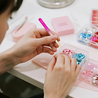 Pincettes en acier inoxydable dégradé, pincettes courbées/pointues de précision pour le nail art, l'extension de cils, la pose d'autocollants et de strass