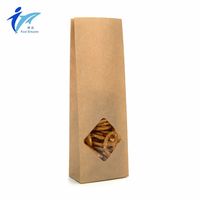 Sac à fond carré de style kraft recyclable avec fenêtres de forme personnalisée, laminé pour une résistance accrue et un attrait esthétique supérieur