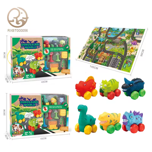 Ensemble de jouets de dessin animé en PVC pour bébé doux d'approvisionnement d'usine comprenant un <span class=keywords><strong>tapis</strong></span> de <span class=keywords><strong>jeu</strong></span> de voiture de <span class=keywords><strong>dinosaure</strong></span> pour les cadeaux d'anniversaire d'enfants dans un emballage de boîte - Product Image 6