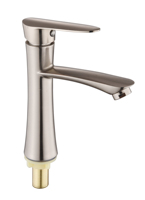 Robinet monocommande en alliage de zinc finition brossée, à poser sur le plan, monotrou, électroplaqué de haute qualité, design moderne pour salle de bain