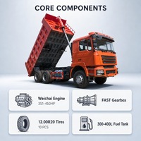 Truk Tipper Bekas 6x4 Weichai 351-450hp Gearbox FAST Kapasitas Angkut 31-40T Ban 12.00R20 Euro 3 Dukungan Lapangan Grosir