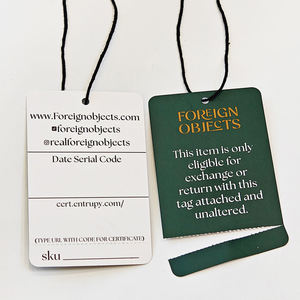 Luxury High Quality Recycled <b>Paper</b> Hang Tags Custom Logo Embossed Cardboard for <b>Jeans</b> Clothing Special Tags for <b>Bags</b> - Product Image 3