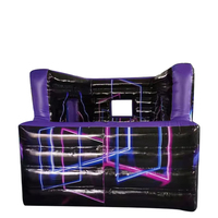 Labyrinthe géant gonflable en PVC Jeu d'étiquettes laser Jeux gonflables amusants
