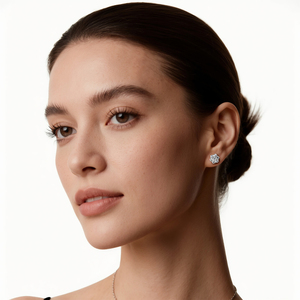 Pendientes de Flor con Moissanita en Racimo GRA, Chapados en Oro de 14K, Plata de Ley 925, Flor con Diamante VVS, Joyería Fina de Lujo para Hombre y Mujer - Product Image 4