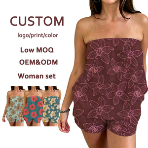 <span class=keywords><strong>Tuta</strong></span> Corta da Donna Hawaiana Personalizzata Senza Maniche e Senza Spalline con Stampa a Quadri, Bestseller all'Ingrosso - Product Image 6