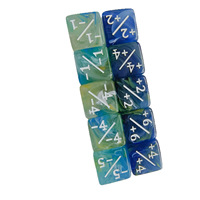 Dés carrés en plastique écologique brossé de 16 mm, trois-quatre couleurs, avec symboles d'addition et de soustraction, pour jeux de société, magie transfrontalière