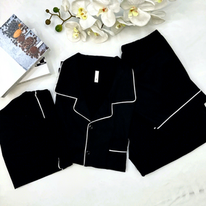 Pigiama Estivo da <span class=keywords><strong>Uomo</strong></span> Taglie Forti, Set 3 Pezzi in Maglia con Motivo Stampato, Moda Casa, Maniche Corte - Product Image 1