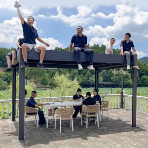 Gazebo Moderno Retrattile <span class=keywords><strong>da</strong></span> Esterno, Tenda <span class=keywords><strong>da</strong></span> Giardino, Pergola in Alluminio, Padiglione Impermeabile Parasole per Prato, Terrazza, Villa, Parco - Product Image 5