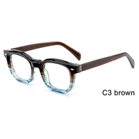 Remaches de marco redondo de moda decorar gafas ópticas de acetato diseño de gafas de marco pequeño