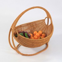 Panier de rangement suspendu moderne en polyester tissé à la main, écologique, avec poignée, pour cuisine, salle de bain, armoire, table à manger, présentation alimentaire