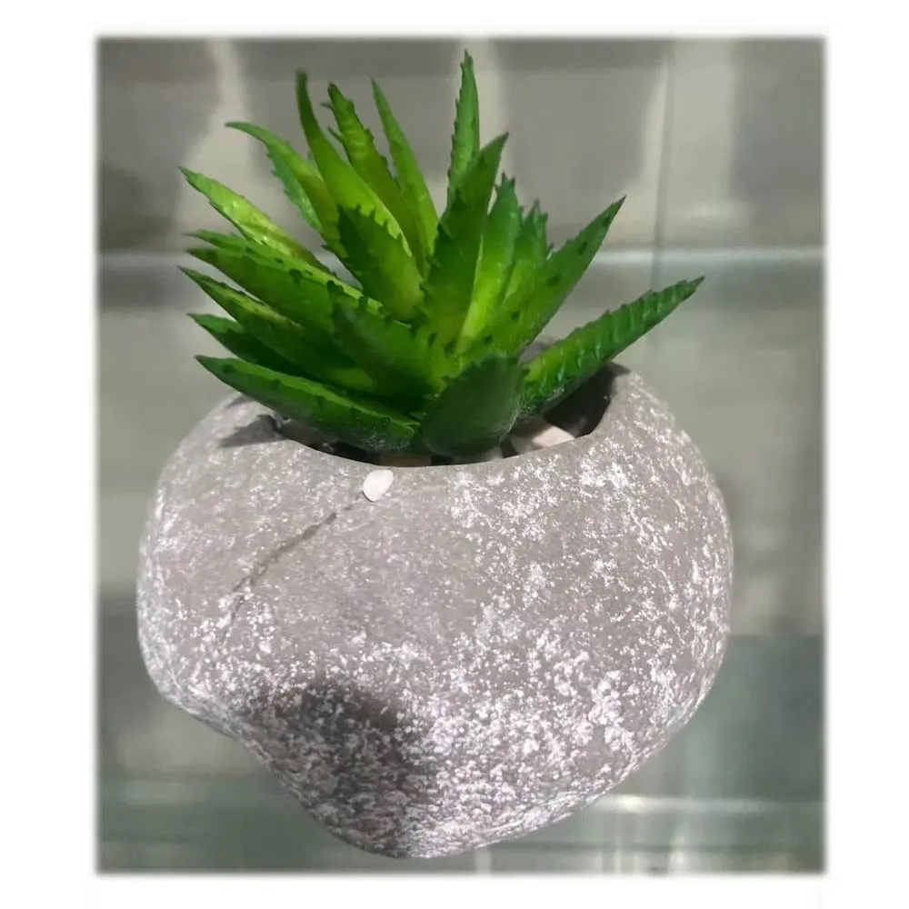 Vaso de pedra de cimento nórdico, pote de flores cerâmico simples de personalidade literária para bonsai vaso suculento