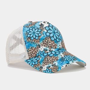 Casquette de camionneur en maille imprimée à sublimation pour femmes tropicales, queue de cheval incurvée, printemps, été, casquette de baseball extérieure pour femmes - Product Image 6