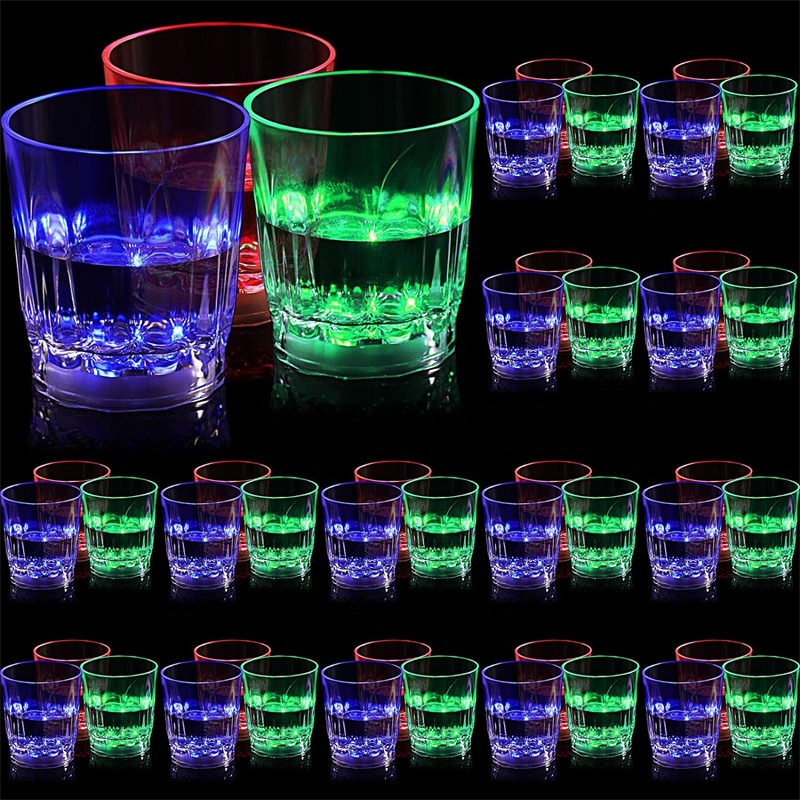 Volpeblu 24 Pack LED Light Up Shot Glasses - Glow In The Dark