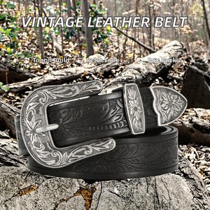 Cinturones de Cuero Genuino de Marca CP, Diseño de Lujo, Hebilla de Aleación, Estilo Vaquero Occidental, Vintage, a la Moda, para Hombre y Mujer, 2-4 cm - Product Image 2