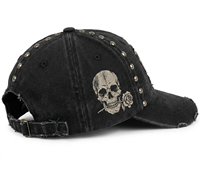 Casquettes de baseball unisexes vintage punk gothiques à rivets et crânes, en toile à motif Argyle, avec logo brodé personnalisé, pour le sport, vente en gros, ajustées
