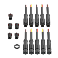 AHUA Fil électrique à souder personnalisé Connecteur de panneau mâle M08 1A DC Power Plug Overmold Female Cable Connector IP67 6Pin